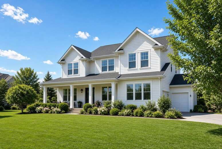 Sunny home with clean windows